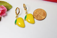Gold Mangoes Earrings, Green Yellow Mangoes Earrings, N3683B