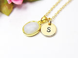 Blue Lace Agate Necklace, Natural Gemstone Jewelry, N2916