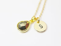 Pyrite Necklace, Natural Gemstone Jewelry, N2919