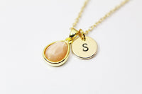 Sunstone Necklace, Natural Gemstone Jewelry, N2920