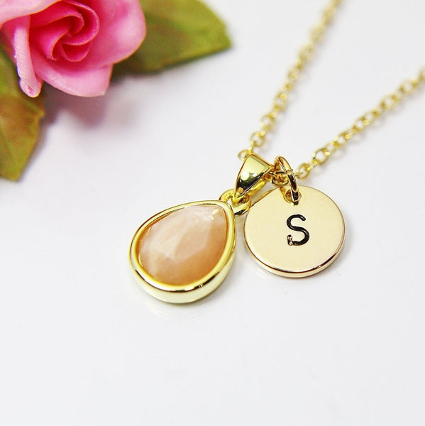 Sunstone Necklace, Natural Gemstone Jewelry, N2920