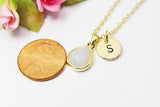 Agate Necklace, Gold Natural Blue Lace Agate Gemstone Necklace, Gemstone Jewelry, Birthstone Jewelry, Personalized Gift,  N2922