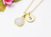 Agate Necklace, Gold Natural Blue Lace Agate Gemstone Necklace, Gemstone Jewelry, Birthstone Jewelry, Personalized Gift,  N2922