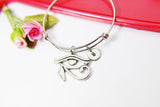 Silver Egyptian Eye of Horus Charm Bracelet, Personalized Gift, N2926