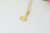 Gold Banana Necklace, Foodie Gift, Sisters Necklace, Gift for Girlfriend, Cousin Birthday Gift, Big Sister Gift, Giggles, Secrets N2886