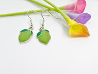 Green Lemon Earrings, Silver Lemon Lime Earrings, N4753C