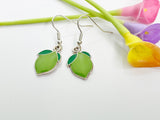 Green Lemon Earrings, Silver Lemon Lime Earrings, N4753C