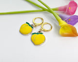 Yellow Green Peach Earrings, Gold Peach Earrings, Fruit Jewelry, Best Gift Best Friends, Girlfriends Mom, Aunt, Sister, Grand Daughter N2972