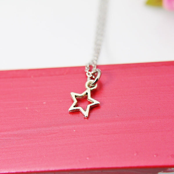 Star Necklace, Silver Star Charm, Student Gift, Star Charm, Personalized Gift, Best Friend Gift, Coworker Gift, Girlfriend Gift