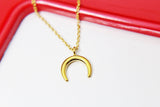 Gift for Girlfriend from Boyfriend Necklace, Sister Necklace, Mother Daughter Necklace, Gold Double Horn Crescent Moon Necklace, N2942