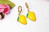 Gold Mangoes Earrings, Green Yellow Mangoes Earrings, N3683B