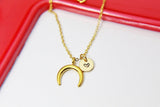 Best Christmas Gift, Gold Crescent Moon Necklace, Crescent Moon Jewelry, Celestial Personalized Jewelry, N2949