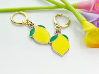 Yellow Green Lemon Earrings, Gold Lemon Lime Earrings, Veggies Jewelry, Best Gift Best Friends, Mom, Aunt, Sister, Grand Daughter, N4753B