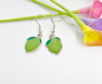 Green Lemon Earrings, Silver Lemon Lime Earrings, N4753C