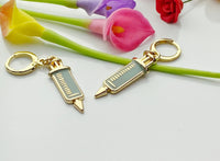 Medical Syringe Earrings, Gold Syringe Earrings, Doctor Nurse Gift, Medical Student Gift, N2975