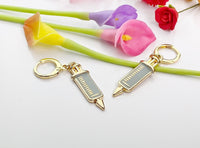 Medical Syringe Earrings, Gold Syringe Earrings, Doctor Nurse Gift, Medical Student Gift, N2975