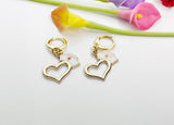 Nurse Earrings, Gold Heart Nurse Cap Red Cross Earrings, Doctor Nurse Gift, Medical Student Gift, N2976
