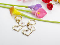 Nurse Earrings, Gold Heart Nurse Cap Red Cross Earrings, Doctor Nurse Gift, Medical Student Gift, N2976