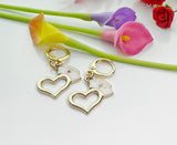 Nurse Earrings, Gold Heart Nurse Cap Red Cross Earrings, Doctor Nurse Gift, Medical Student Gift, N2976