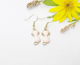 Halloween Earrings Gift, Gold Hoop or Dangle Cute Pink Cat Earrings, Halloween Jewelry Gift, N2996