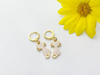 Halloween Earrings Gift, Gold Hoop or Dangle Cute Pink Cat Earrings, Halloween Jewelry Gift, N2998