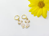 Halloween Earrings Gift, Gold Hoop or Dangle Cute Pink Cat Earrings, Halloween Jewelry Gift, N2998