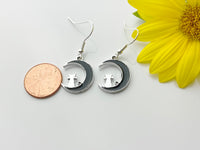 Black Cat on the Moon, Cat Lovers Earrings Gifts For Owners, Cat Mom Gifts, Perfect Gift For Cat Lovers, Sympathy Gift, N3006