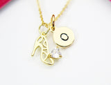 Best Christmas Present Real 18K Gold Plated High Heel Diamond Shoe Necklace, Gift For Best Friend, Daughter, Girl, Sister, Niece, N3022