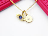 Best Christmas Present Real 18K Gold Plated Blue Evil Eye Cubic Zirconia Necklace, Gift For Mom, Daughter, Sister, Niece, Grandchild, N3025