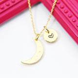 Best Christmas Present Real 18K Gold Plated Galaxy Celestial Moon Necklace, Gift For Mom, Aunt, Granddaughter, Daughter, Sister, Niece N3037