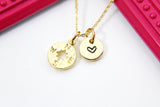 Best Christmas Present Real 18K Gold Plated Compass Necklace, Gift For Best Friends, Mom, Aunt, Granddaughter, Daughter, Sister, Niece N3040