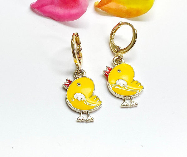 Valentine Gift, Cute Yellow Chicken Earrings, Chick Lover Gift, Chicken Hen Gifts, Perfect Gift For Pet Lovers, Granddaughter Gift, N3052