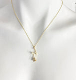 18K Gold Plated Rose Necklace, Delicate Floral Pendant