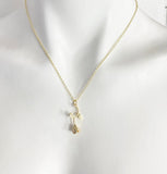 18K Gold Plated Rose Necklace, Delicate Floral Pendant