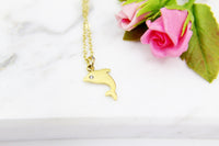 Sisters Necklace,  Sister Gift, Gift for Sister, Sister Birthday Gift, Big Sister Gift, Giggles, Secrets, Gold Dolphin Necklace, N3071