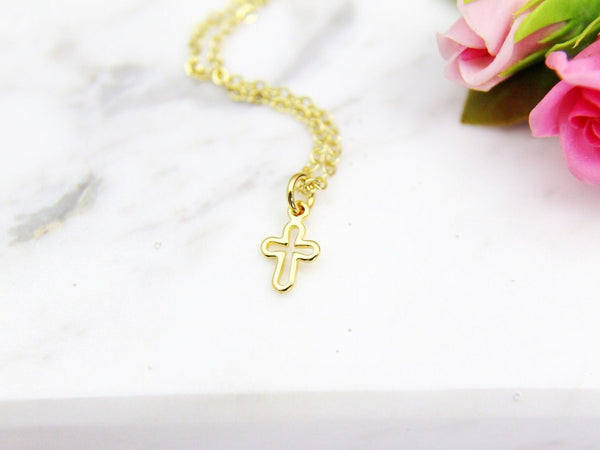 Goddaughter Necklace, Godmother-Goddaughter Gift, Goddaughter Jewelry, Goddaughter Gifts, Goddaughter Baptism, Gold Cross Necklace, N3073