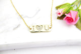 Valentine's Day Gift Necklace, Anniversary, Valentine's Day, Birthday, Love You Gift, Jewelry to Wife, Gold I LOVE You Necklace, N3082