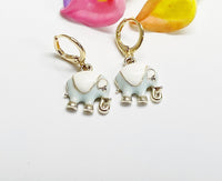 Cute Light Blue Elephant Earrings, Elephant Lover Gift, Luck Gifts, Perfect Gift For Graduation, Best Friends Gift, N3053