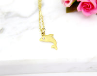 Sisters Necklace,  Sister Gift, Gift for Sister, Sister Birthday Gift, Big Sister Gift, Giggles, Secrets, Gold Dolphin Necklace, N3071