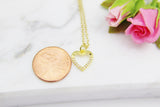 Valentine's Day Gift Necklace, Anniversary, Valentine's Day, Birthday, Love You Gift, Jewelry to Wife, Gold I LOVE You Heart Necklace, N3088