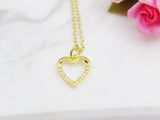 Valentine's Day Gift Necklace, Anniversary, Valentine's Day, Birthday, Love You Gift, Jewelry to Wife, Gold I LOVE You Heart Necklace, N3088