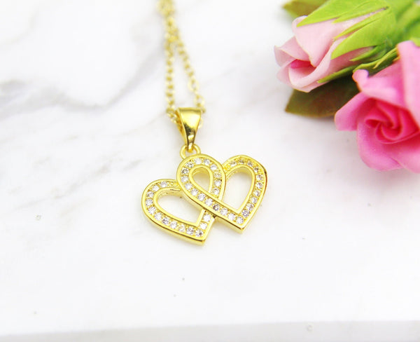 Valentine's Day Gift Necklace, Anniversary, Mother's Day, Birthday, Love You Gift, Girlfriend Gifts, Mom Gift, Gold Heart Necklace, N3091