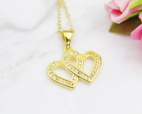 Valentine's Day Gift Necklace, Anniversary, Mother's Day, Birthday, Love You Gift, Girlfriend Gifts, Mom Gift, Gold Heart Necklace, N3091