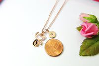 Granddaughter Necklace, Granddaughter Gift, Rose Gold Cat Necklace, Daughter Gift, Personalized Gift, N3100