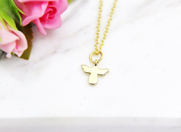 Gold Angel Charm Necklace, Mother-Daughter Gift, Granddaughter Grandma Jewelry, Sister, Goddaughter Gifts, Godmother Necklace, N3076