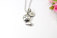 Silver Soccer Charm Neckalce, N3112