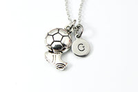 Silver Soccer Charm Neckalce, N3112