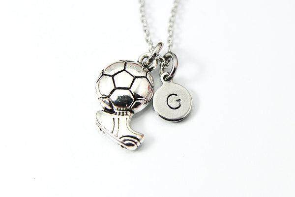 Silver Soccer Charm Neckalce, N3112