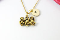 Wise Necklace Gifts, Gold Three Wise Monkeys Necklace, No Evil Wise Monkey, Personalized Gifts, N479A