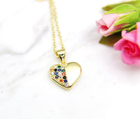 Valentine's Day Gift Necklace, Anniversary, Mother's Day, Birthday, Love You Gift, Girlfriend Gifts, Mom Gift, Gold Heart Necklace, N3092